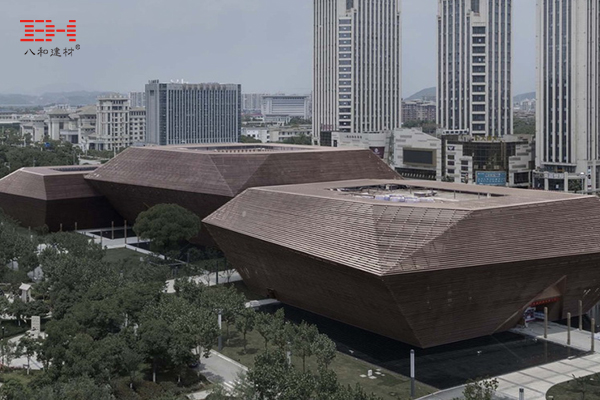 戶外幕墻鋁方通格柵裝飾上饒博物館、城建檔案館、城市規(guī)劃展示館